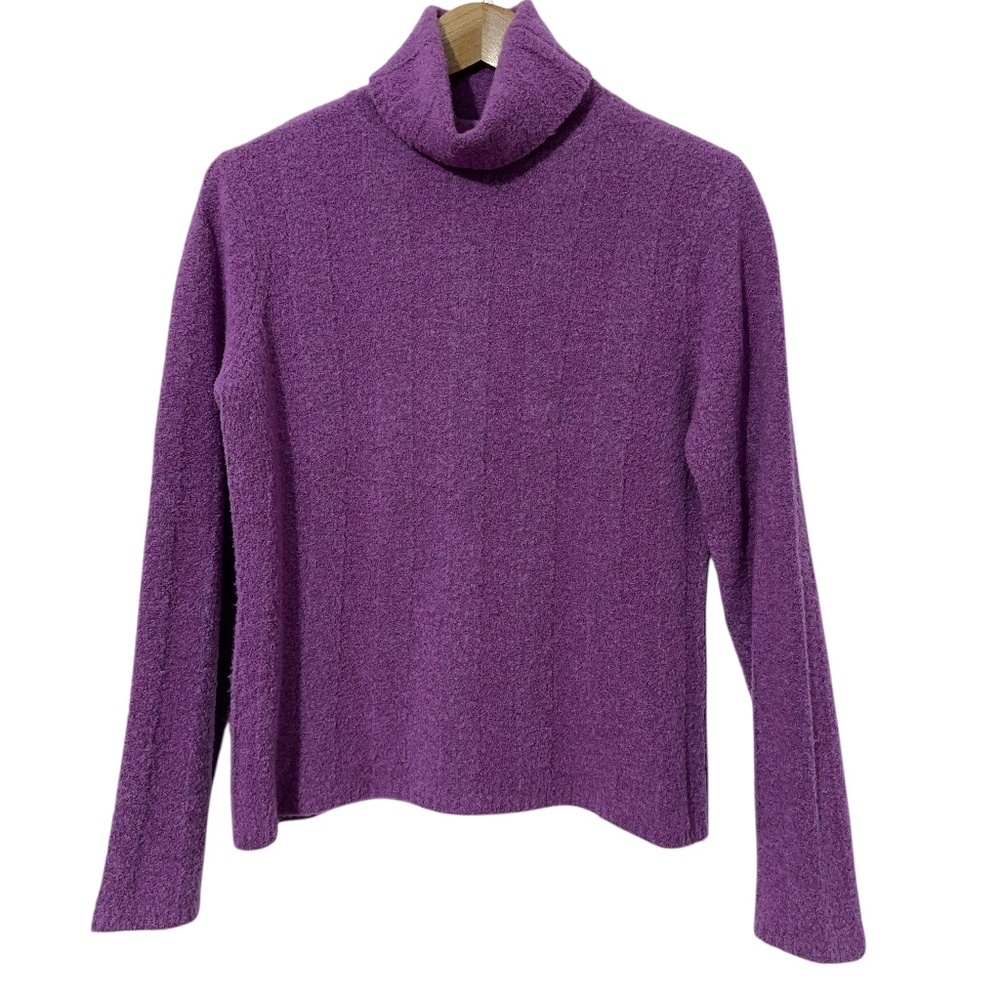 Talbots Italian Merino Wool Blend Sweater Womens Size S Textured Turtleneck Work